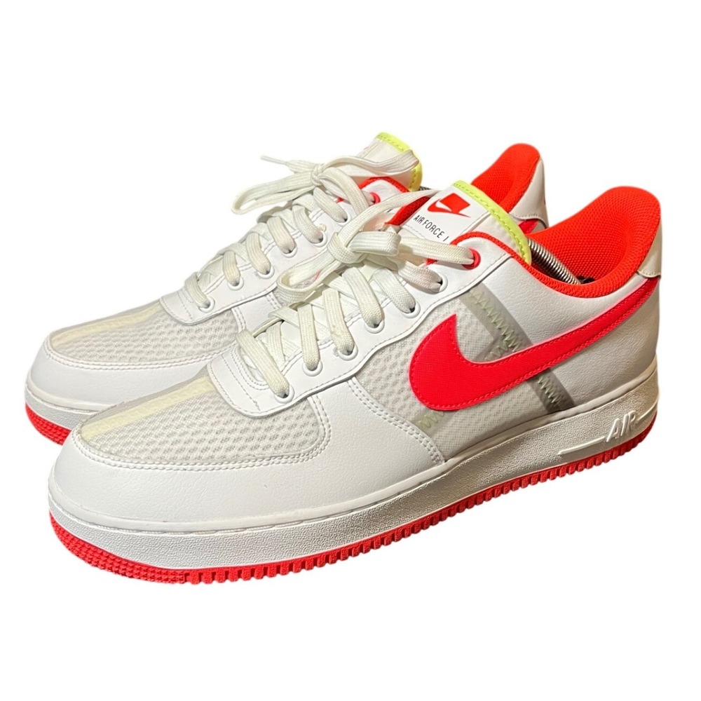 Nike Air Force 1 Low Mens 12 White Crimson CI0060-102 Mesh Translucent